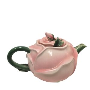 Pier 1 Imports Rosebud Teapot with Lid – Handpainted Porcelain